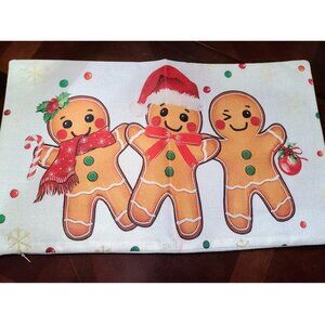 Christmas Pillow Cover Lumbar Decorative Case Holiday Xmas Gingerbread Decor